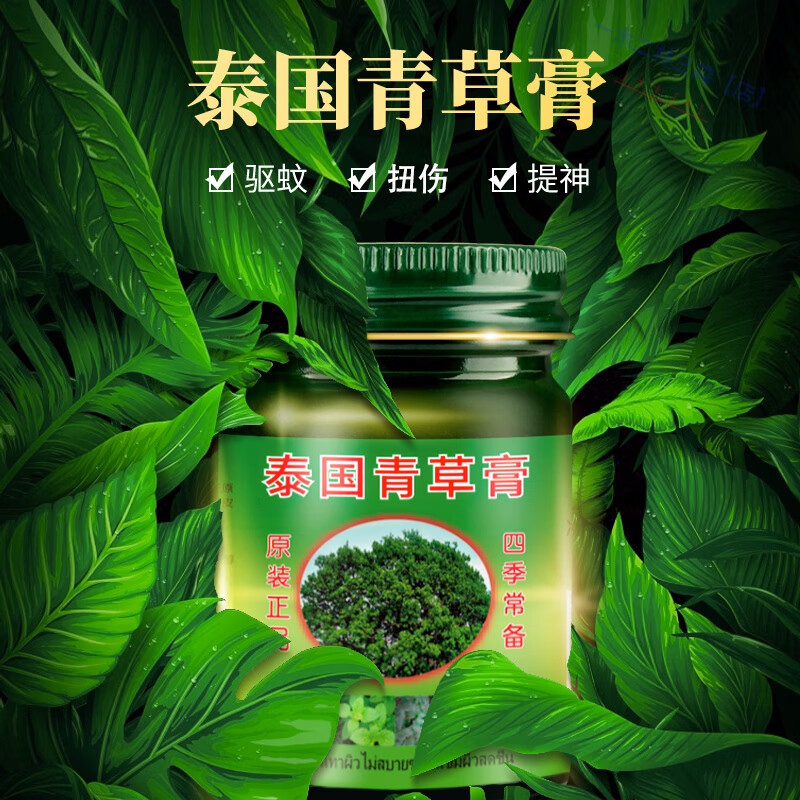 祥医堂泰国百草膏防蚊虫叮咬四季可用跌打晕车清凉油青草膏 一瓶装 50