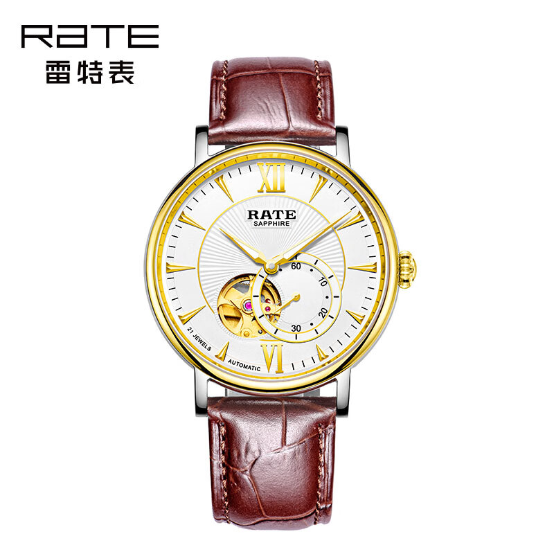 雷特【专柜款】手表男士机械腕十大品牌国表夜光镂空商务高端腕表