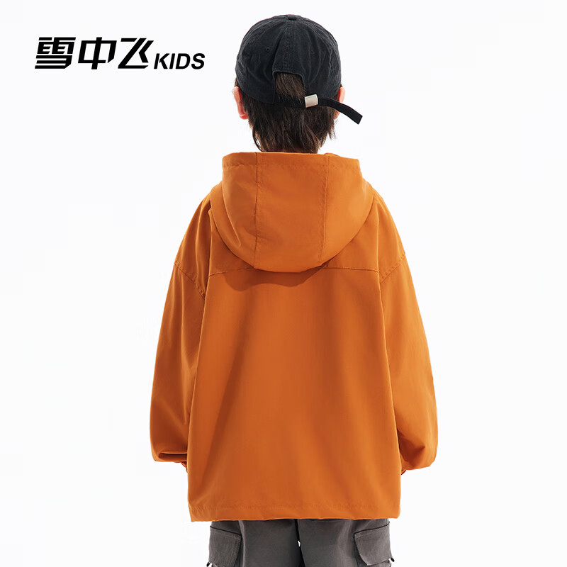 雪中飞2026春新童装外套中大童户外运动服女童外套防风男童夹克外套 棕褐色 160