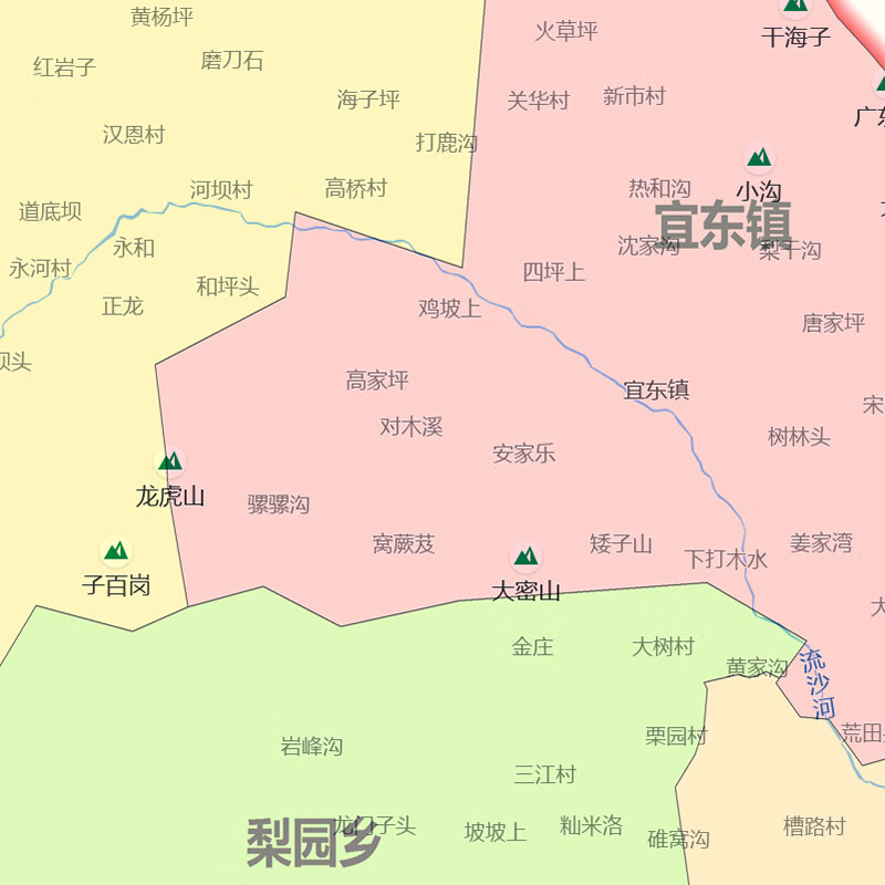汉源县地图1.1m防水新款高清贴图四川省宜宾市交通行政划分现货