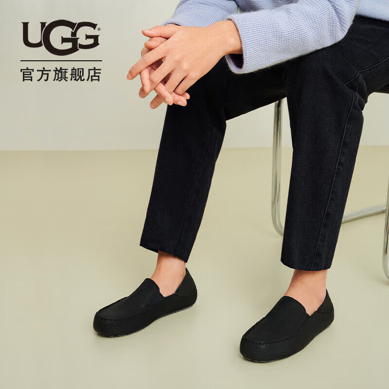 UGG春季男士一脚蹬懒人鞋豆豆鞋乐福鞋 1108189BLK | 黑色40