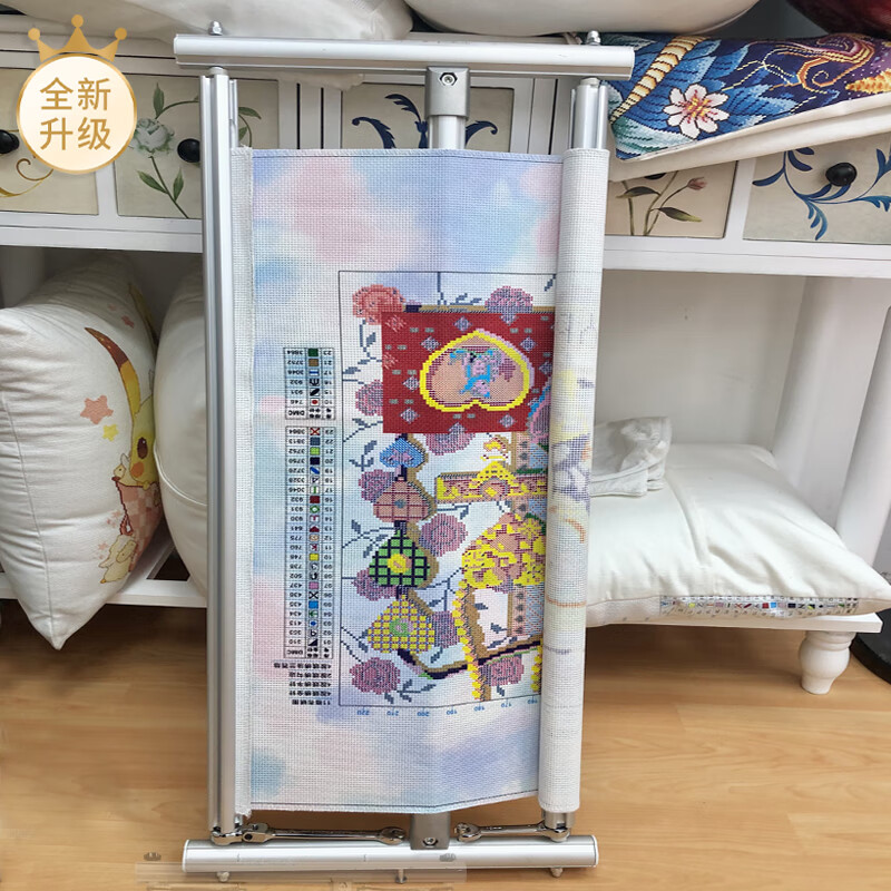 KS十字繡工具配件可調(diào)節(jié)鋁制壓布桿棘輪繃布神器小繃子 29*65棘輪繃壓布桿（小繃子）