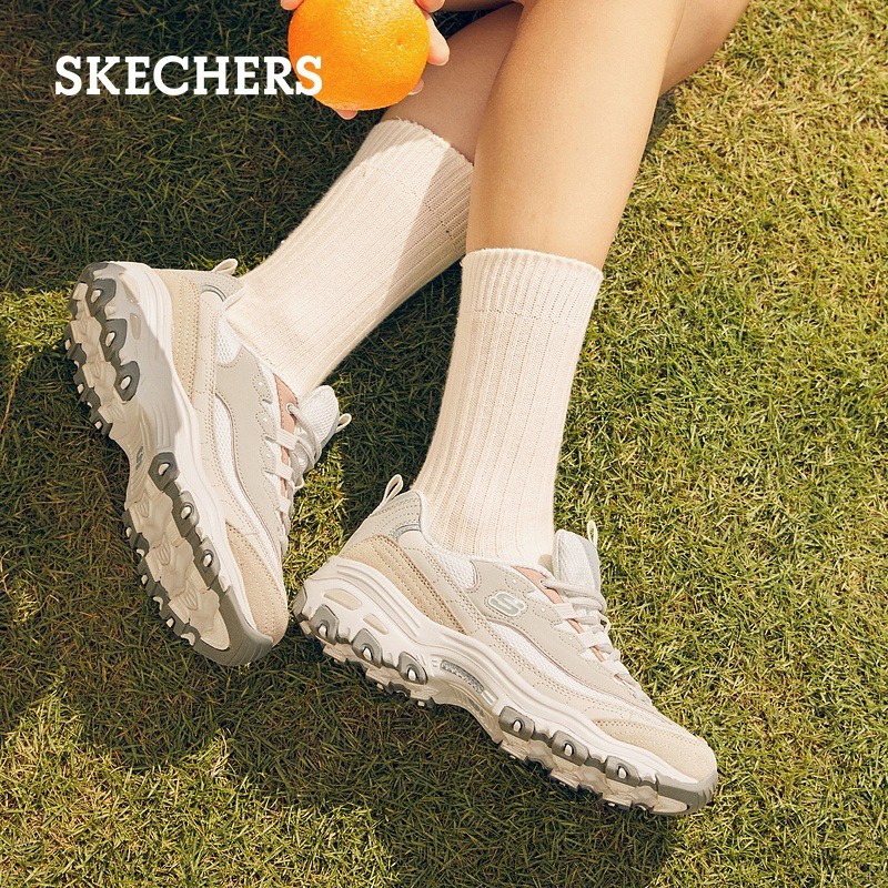 斯凯奇（Skechers）奶茶熊休闲运动鞋女子时尚厚底老爹鞋熊猫鞋增高149238 自然色/NAT 37