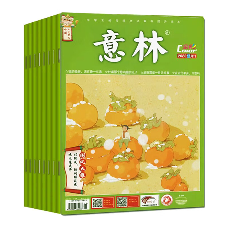2025年2023年意林全彩版国潮杂志订阅总12本1-12月初高中国学传统文化古典有趣文学知识彩色插画阅读理解 【全年珍藏共12本】23年1-12月