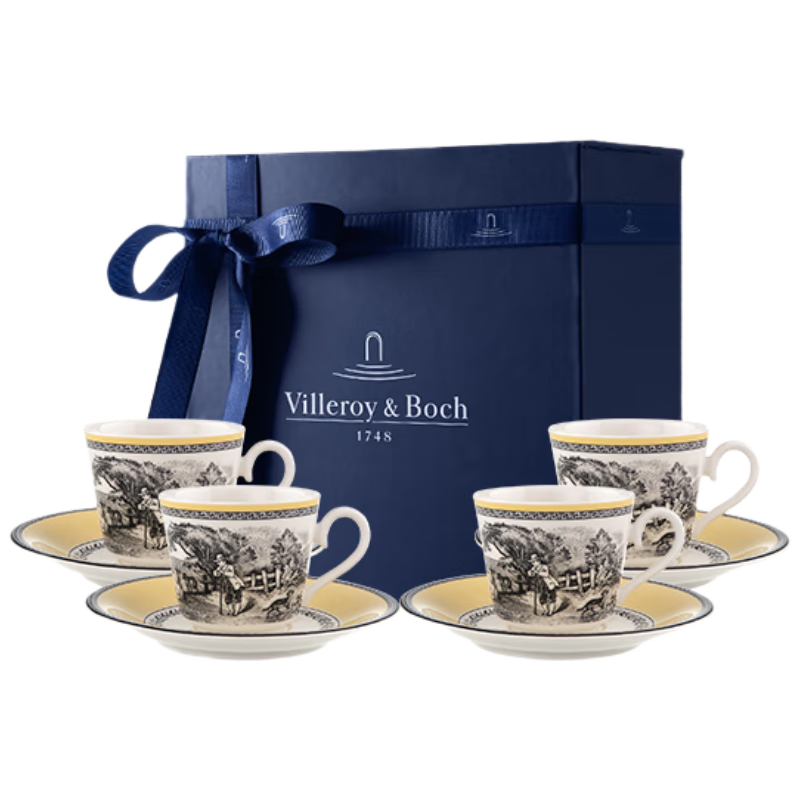 唯寶（Villeroy Boch）奧頓咖啡杯碟套裝陶瓷杯禮盒情侶杯水杯下午茶杯生日禮物商務(wù)送禮