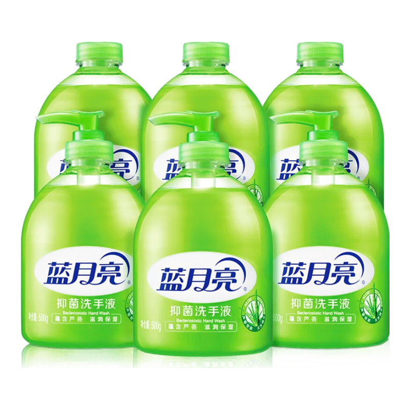 蓝月亮 芦荟抑菌洗手液套装:500g*3+瓶装补充装500g*3 专业抑菌99.9%