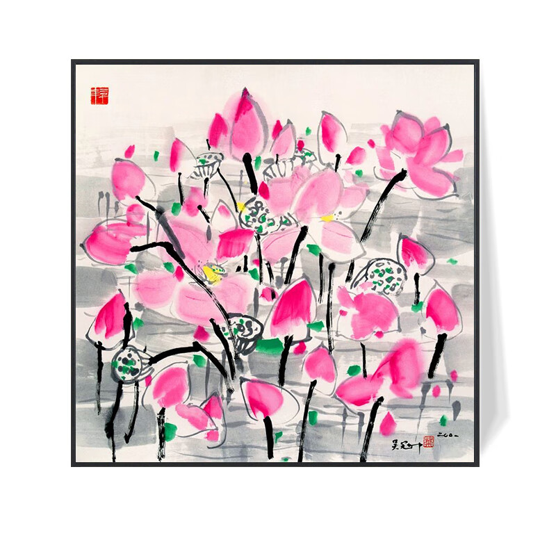 zrqf吴冠中装饰画水墨彩画新中式客厅餐厅卧室床头挂画玄关抽象中国风