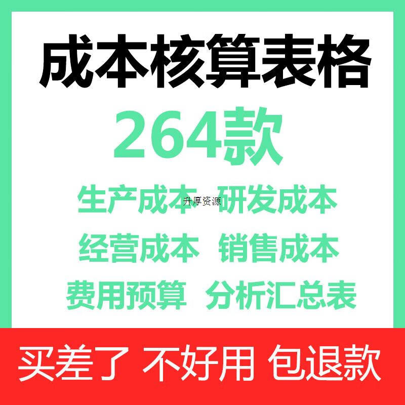 产品生产成本核算分析利餐饮项目润费用构成excel表格明细模板 默认