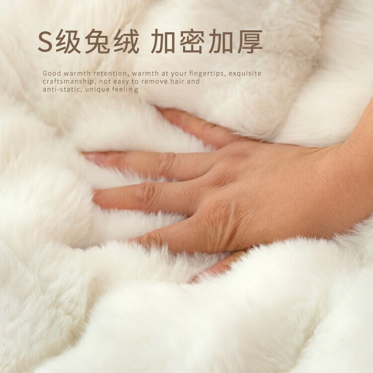 南柯一梦兔兔绒躺椅垫子通用坐垫摇椅沙滩椅长椅靠背一体冬季加厚毛毛座垫 兔兔绒-浅咖 50*150cm【特大号厚10cm左右】