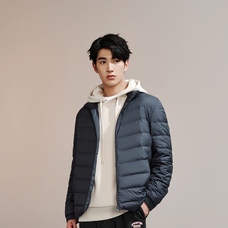 海澜之家(hla)薄款羽绒服23新款sportsday外套男冬 藏青16 165/84a/s