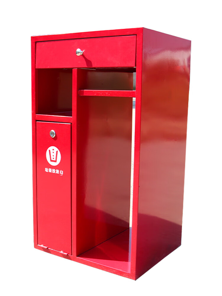 雅空加油站专用灭火器垃圾桶清洁柜多功能安全服务台中石油户外垃圾箱
