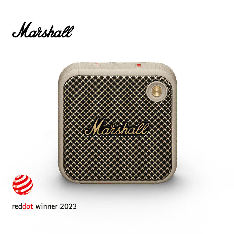MARSHALL（马歇尔）WILLEN音箱便携式蓝牙无线家用户外防尘防水小音响  油彩白