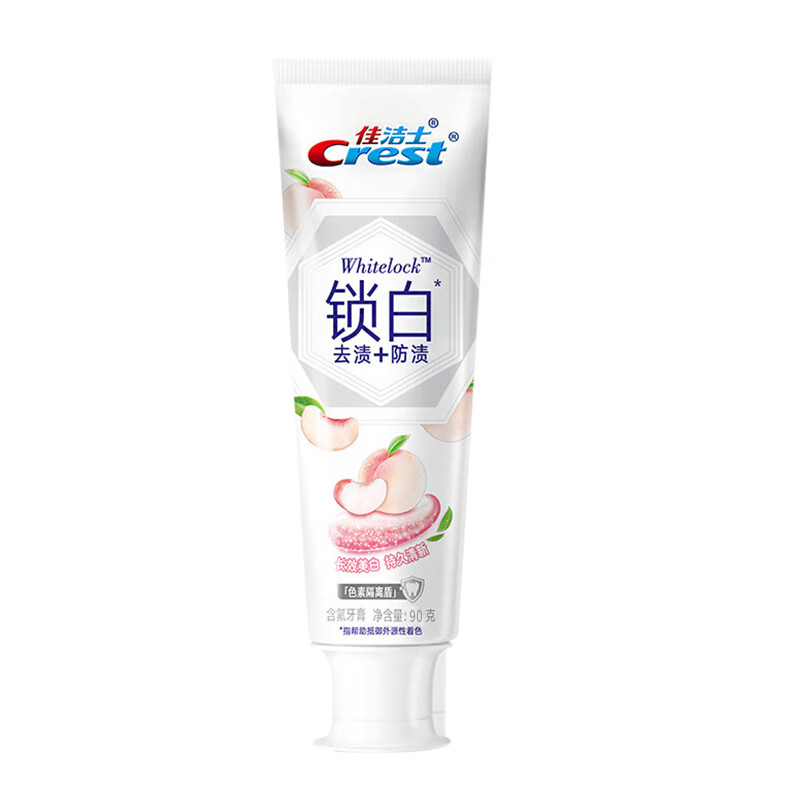 佳洁士（CREST）香氛双色锁白牙膏美白去黄去牙渍防渍含氟清新口气白桃85g+35g 冈山梦白桃 120g 1支