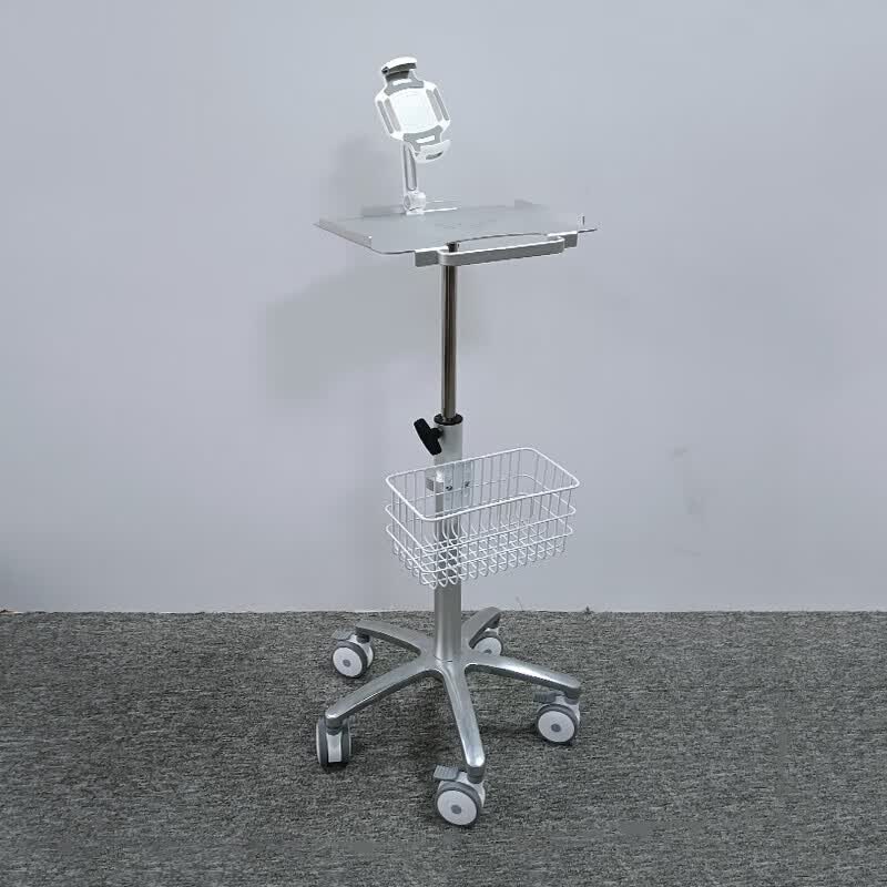 平板夹推车可适配苹果ipad平板电脑便携式移动支架医用小台车 升降杆
