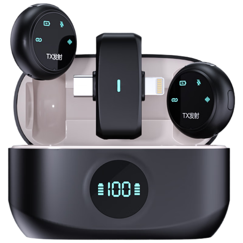 索愛（soaiy）MK50收音麥無線雙頭領(lǐng)夾麥克風(fēng)直播錄音設(shè)備短視頻戶外抖音K歌吃播專業(yè)降噪隨身無線話筒一拖二