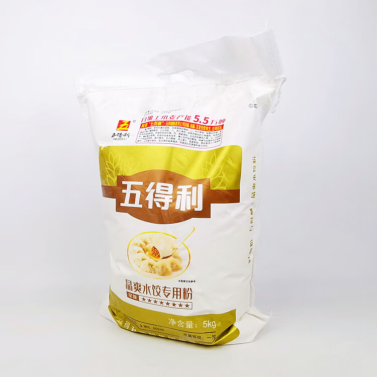 五得利8星筋道麦香做拉面馒头水饺皮 8星晶爽饺子用小麦粉5kg
