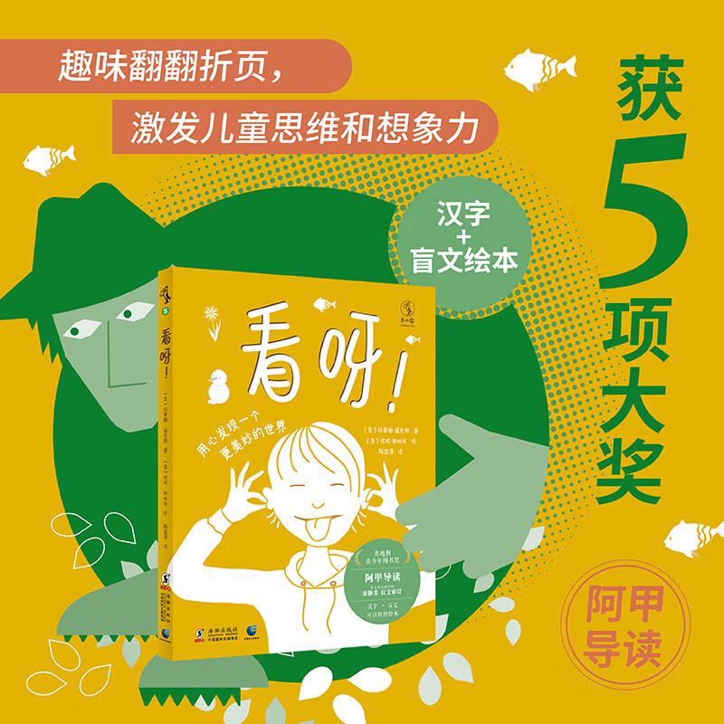 汉字 盲文绘本 趣味翻翻折页 3-6-9岁写给视障儿童的图画书激发儿童