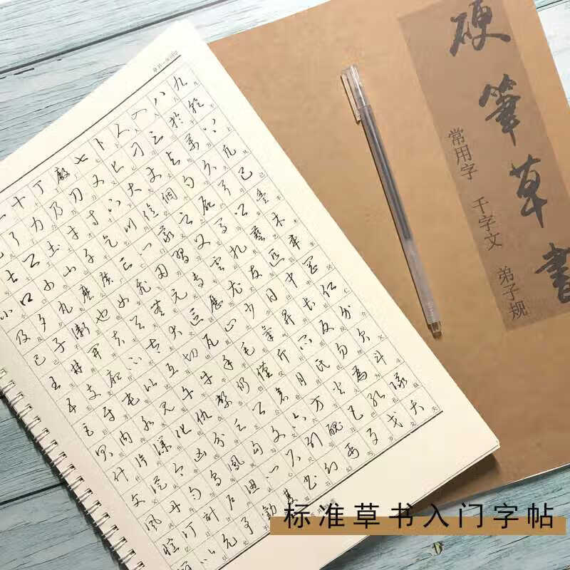 硬笔草书入门初学常用字千字文简体对照练字帖钢笔书速成描临 字帖