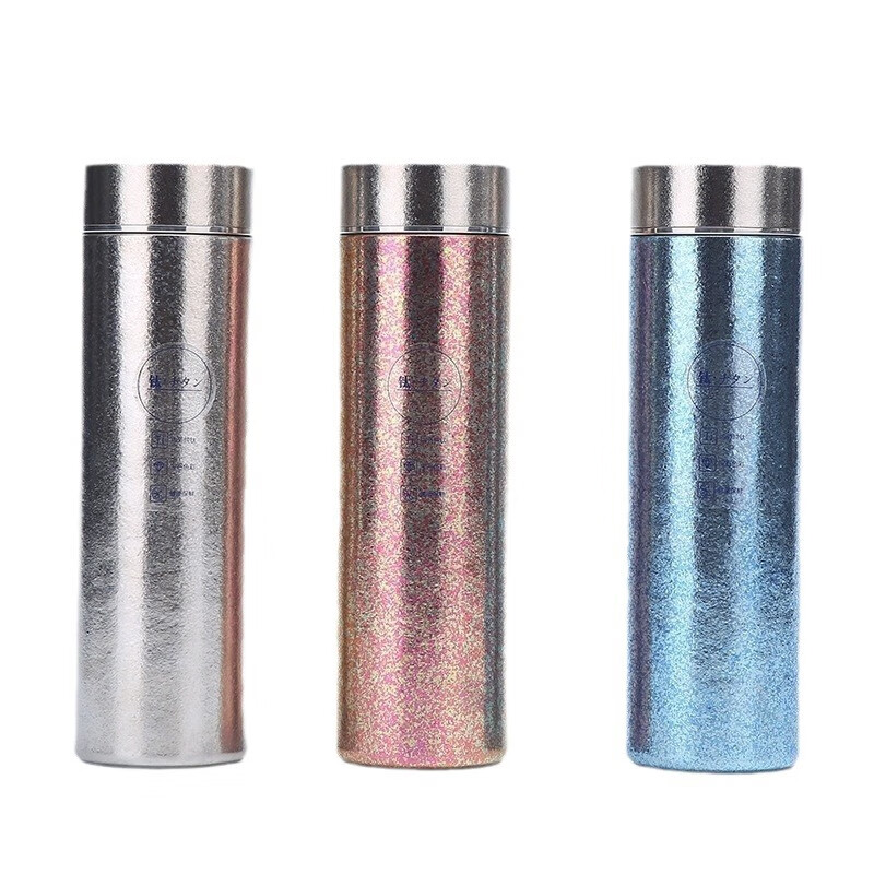 胖东来同款高品质纯钛保温杯男女商务高档钛杯茶水分离养生茶杯礼品好物 高端红色-纯钛礼盒款 500ml