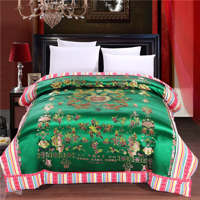 龙凤百子-深绿色 被套200*230cm