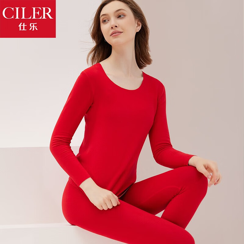 仕乐男女无痕保暖内衣套装男中厚双面磨毛保暖衣套装情侣秋衣秋裤冬季