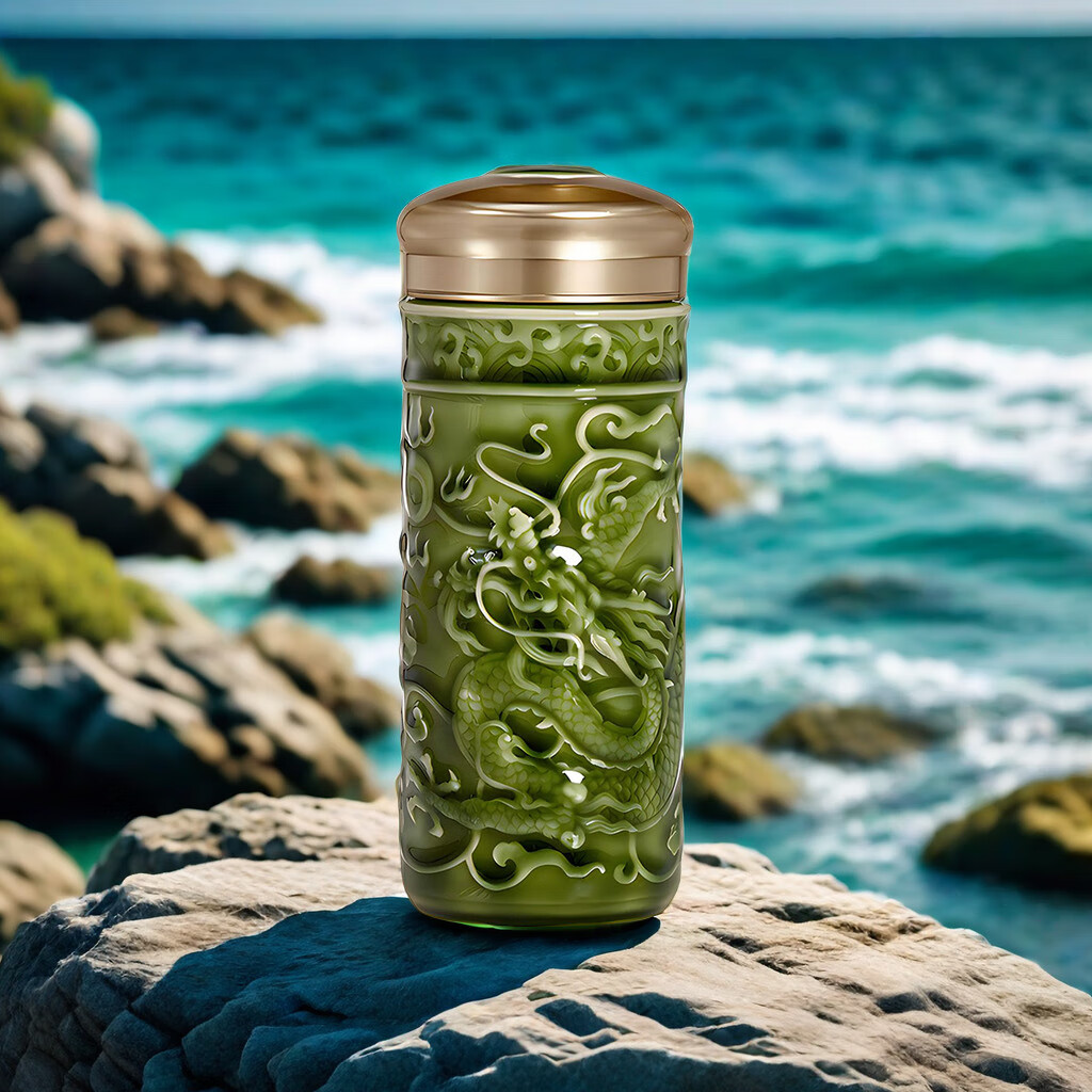 乾唐轩活瓷杯 龙华富贵随身杯水茶杯陶瓷送礼随手杯手工定制龙年新品