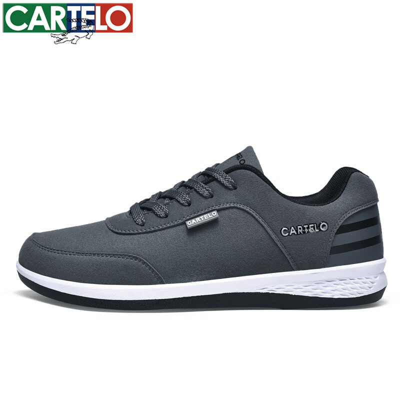 卡帝乐鳄鱼男鞋春秋透气薄款网面飞织网鞋四季旅游户外运动休闲鞋男士鞋子男 深灰[四季款] QH2032 42 [运动鞋码]