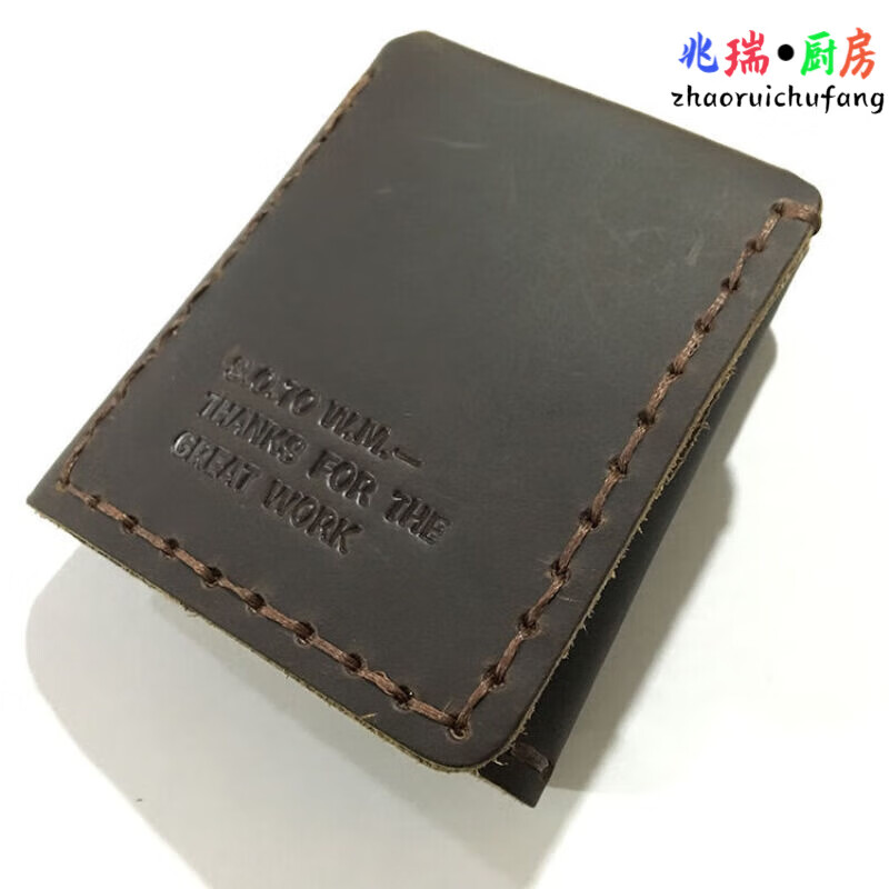 铭汇通白日梦想家钱包疯马皮手工三折个性复古 深啡色