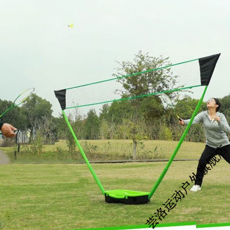 维诺亚盖威羽毛球网架便携式:可折叠拦网家用简易户外网网架标准移动