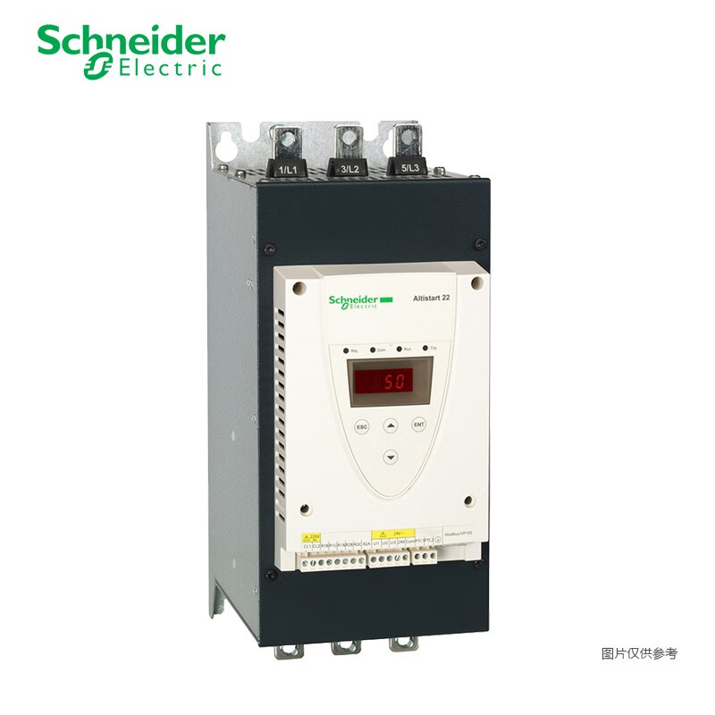 施耐德启动器ats22智能型 三相400vac 75kw 124a 内置接触器 ats22c14