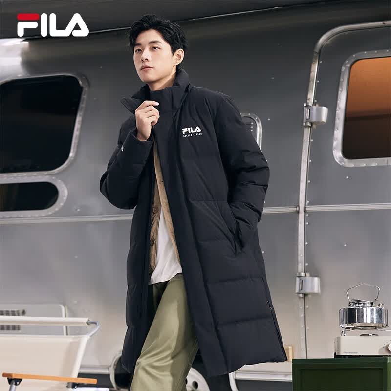 fila 斐乐 男士长款羽绒服 f11m349907fbk