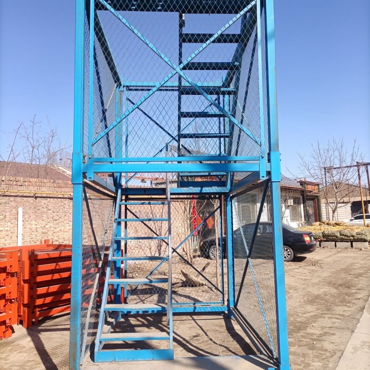 久聚和安全爬梯 梯笼桥梁施工箱体式梯笼基坑坑安全爬梯梯笼 组合爬梯