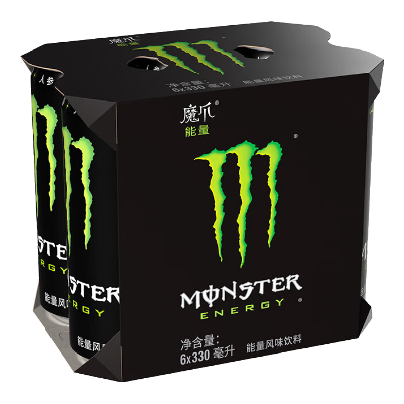 再降价、PLUS会员：Monster 魔爪可口可乐原味 能量风味饮料  330ml*6罐