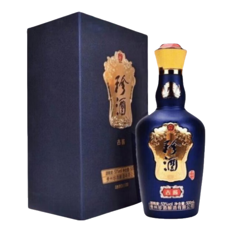 珍酒 貴州珍酒 醬香型白酒 糧食釀造  商務(wù)宴請(qǐng) 53度 500mL 1瓶 珍酒古醬酒