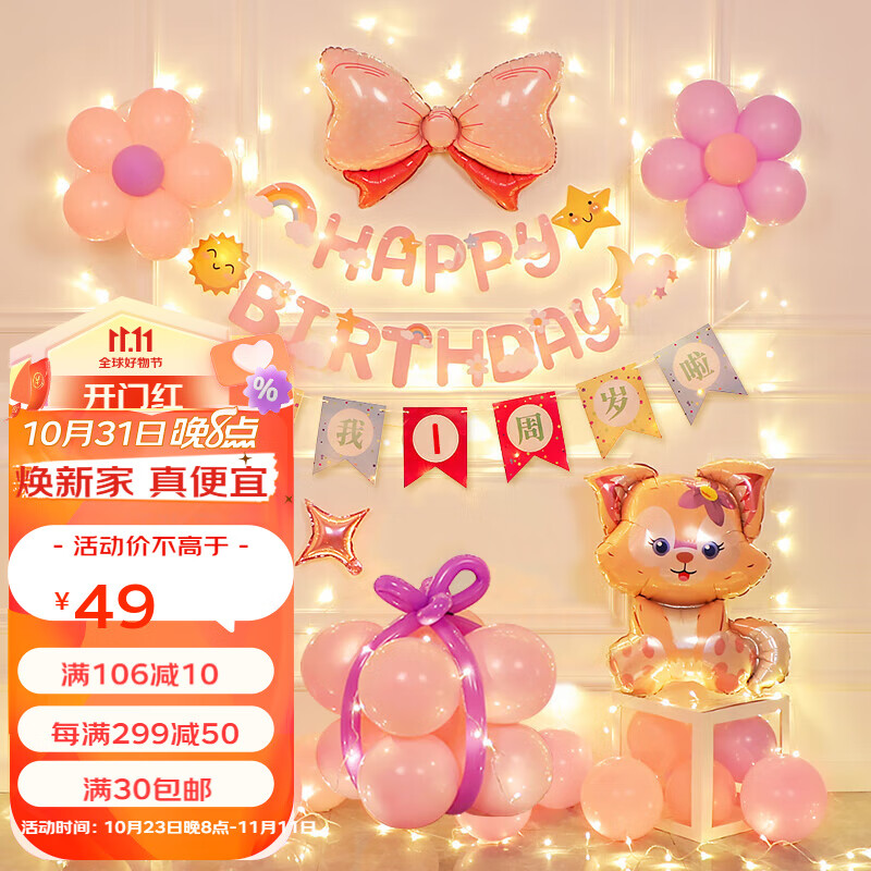 企米星黛露女孩女宝宝生日装饰场景布置儿童快乐背景墙一周岁气球 星黛露女孩属于什么档次？