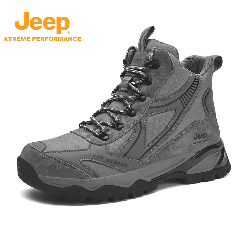吉普(jeep)登山鞋男秋冬季户外防滑减震越野徒步鞋轻便旅游高帮运动