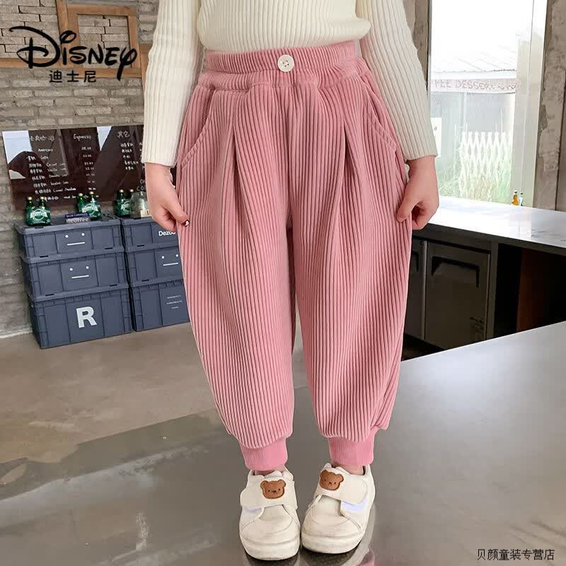 裤子春秋款2024新款洋气小女孩宝宝秋季外穿儿童装秋装休闲裤 粉色