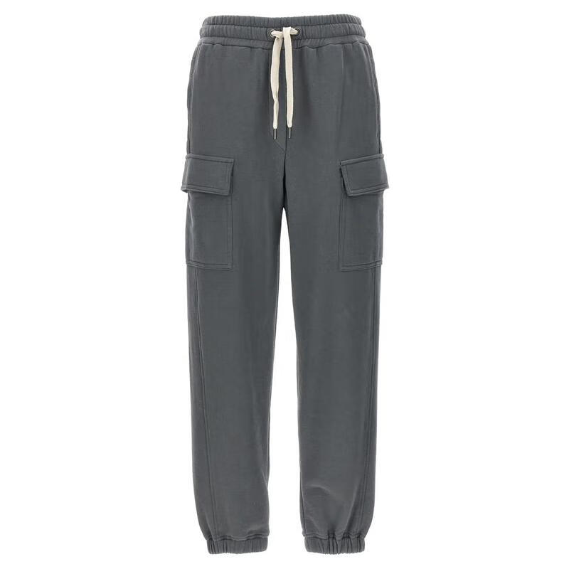 brunello cucinelli 女款棉质cargo运动裤弹性腰带脚踝带 灰色 xxs