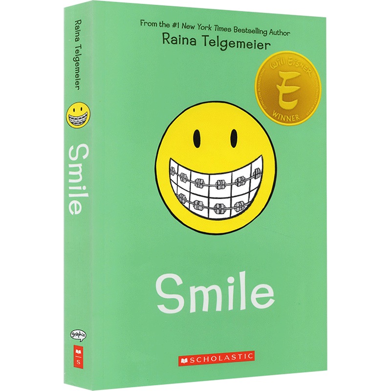 英文原版 Smile 微笑 儿童全彩漫画小说 女孩中学到大学的蜕变和成长 Raina Telgemeier 纽约时报推荐小说