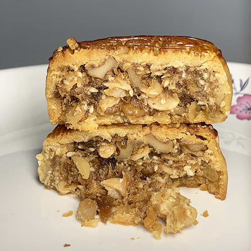 哺食旺化州丽奔伍仁金腿传统糕点广式月饼老式手工制作独立包装袋装 480克伍仁金腿（4X120克）