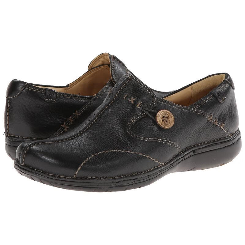 其乐(clarks)女鞋一脚蹬鞋 unstructured 全粒面皮革透气舒适耐磨休闲