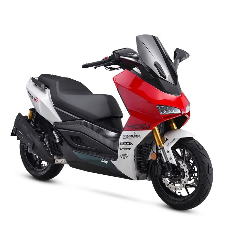 天禧台荣tr400t开拓者水冷大踏板国四电喷摩托车大排量全新可上牌 红