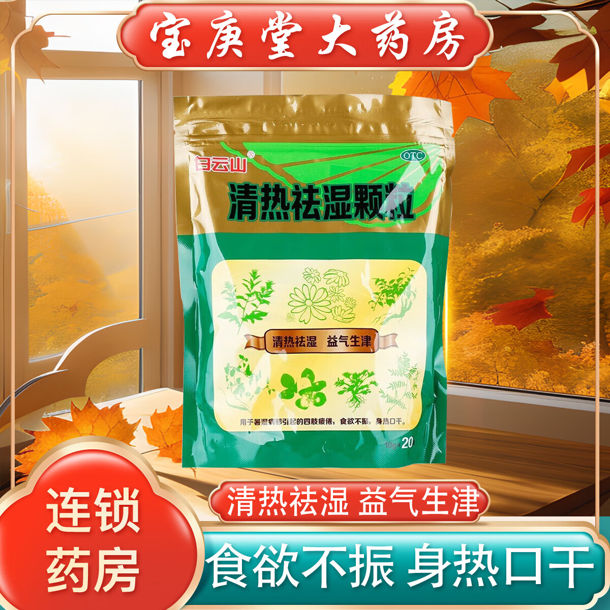 白云山 清热祛湿颗粒 10g*20袋 清热祛湿 益气生津 用于暑湿病邪引起