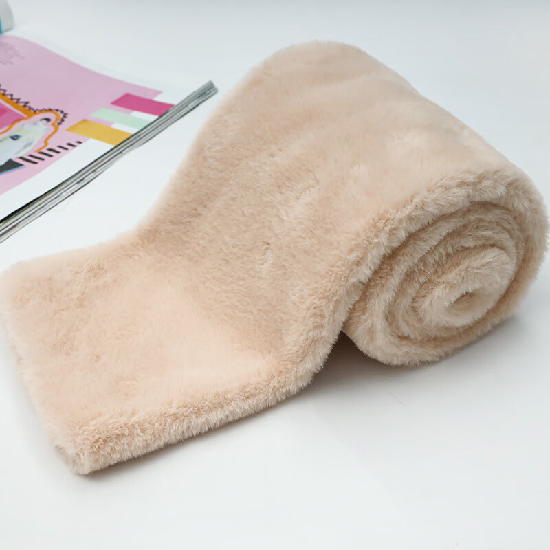 达芬奇密码 冬季保暖仿獭兔毛围脖围巾女士韩版百搭护颈毛领子 裸色