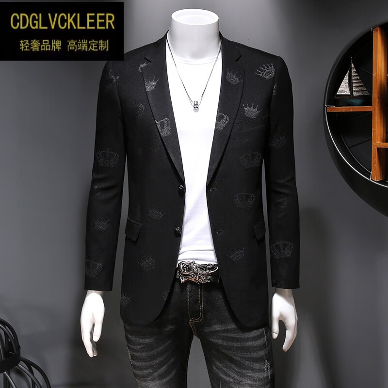 dg lv ck lee r品牌轻奢男装欧洲站2024春季新款男士商务休闲西服皇冠