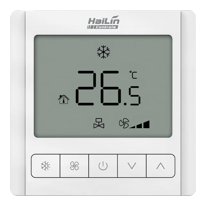 HAILIN中央空調(diào)面板控制器液晶面板空調(diào)溫控器風(fēng)機(jī)盤管開關(guān)面板 海林HL109FCV2 四管制