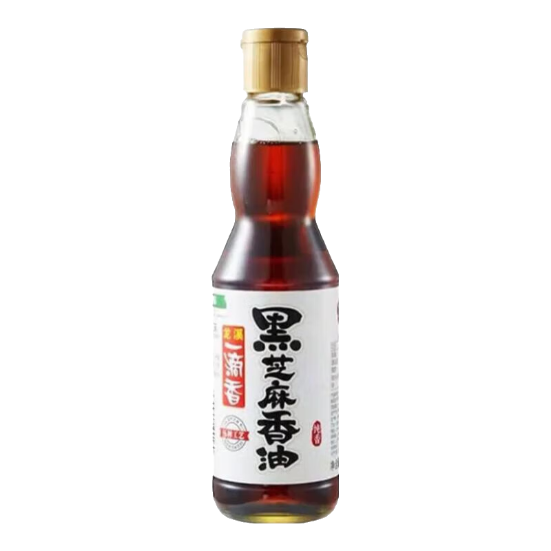 龍溪芝麻香油 一滴香黑芝麻白芝麻油涼拌炒菜調(diào)味品 黑芝麻香油455ml*3瓶