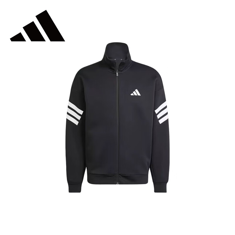 阿迪达斯 （adidas）春季男装运动三条纹百搭立领休闲外套JD4885 L码