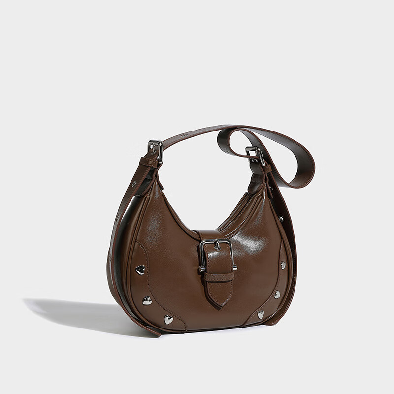 mospoke严选轻奢新月包女复古辣妹腋下包通勤斜跨女包单肩包新月小众