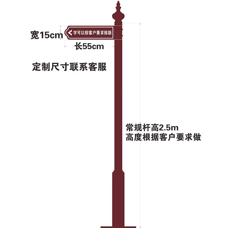 導向牌新款分流小區(qū)指示牌戶外指路牌立式景區(qū)標識牌引導牌指引牌 一桿一葉